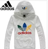 adidas mode coton veste hoodie hommes et femmes blanc couleur